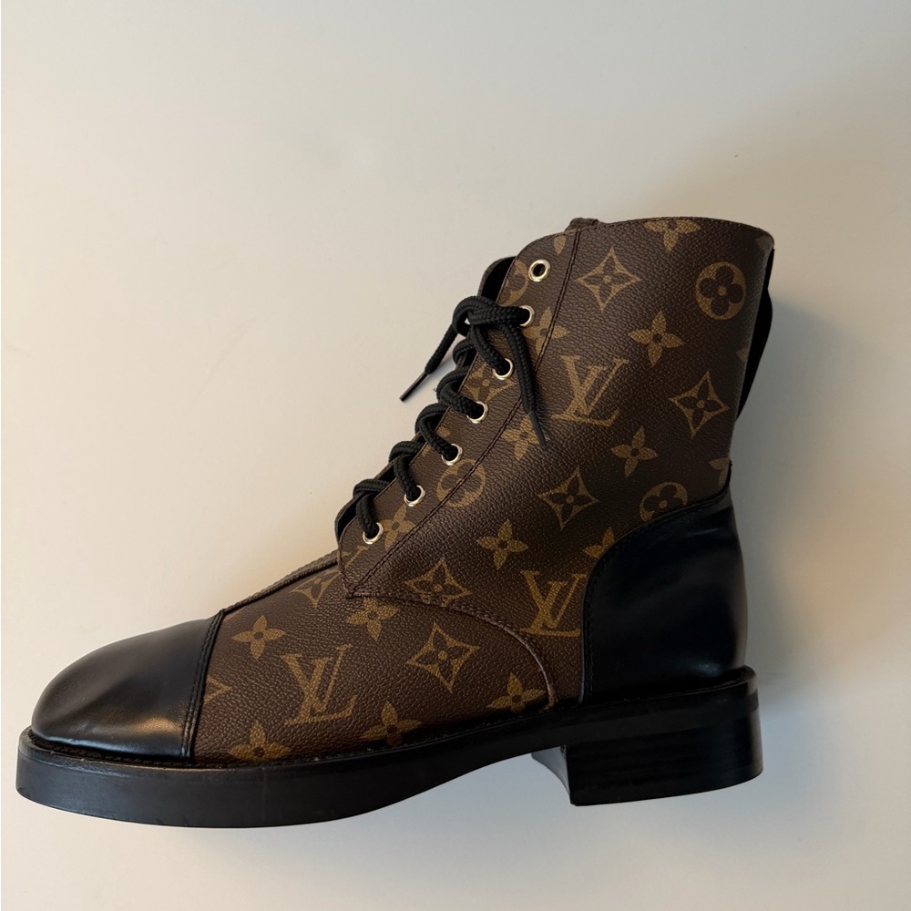 Louis Vuitton Brown and Black Monogram Boots - Picture 10 of 11